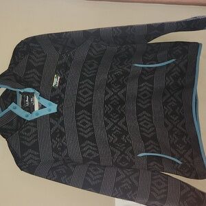 L.L. Bean Black and Blue Patterned Sweater
